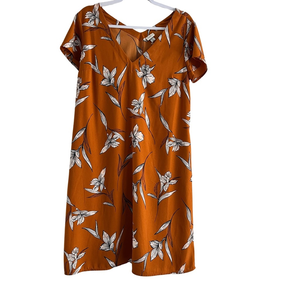 a new day Orange Floral Midi Dress